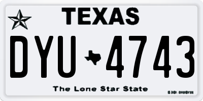 TX license plate DYU4743