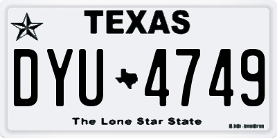 TX license plate DYU4749