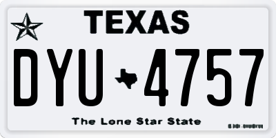 TX license plate DYU4757