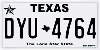 TX license plate DYU4764