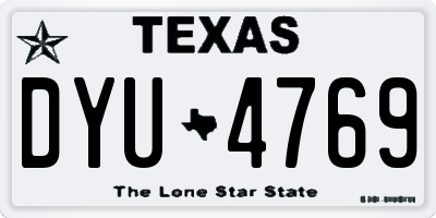 TX license plate DYU4769