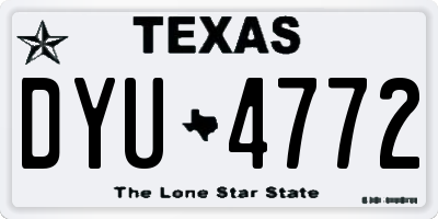 TX license plate DYU4772