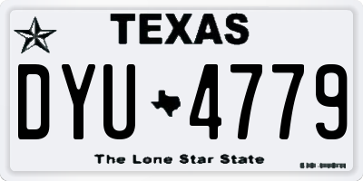 TX license plate DYU4779