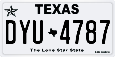 TX license plate DYU4787