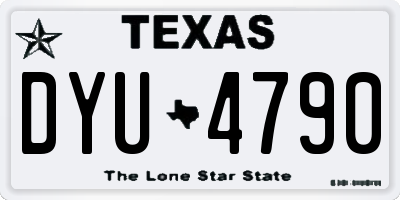 TX license plate DYU4790