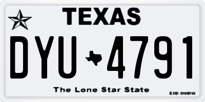 TX license plate DYU4791