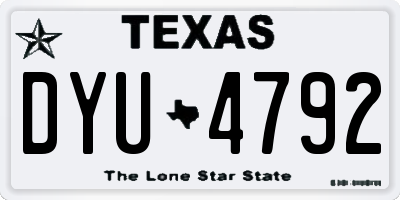 TX license plate DYU4792