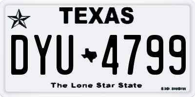 TX license plate DYU4799