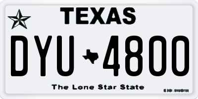 TX license plate DYU4800