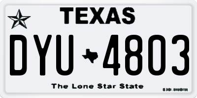 TX license plate DYU4803