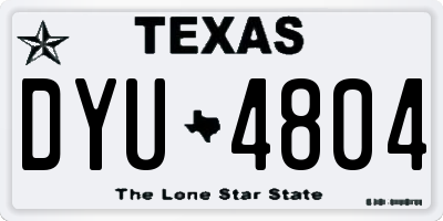 TX license plate DYU4804