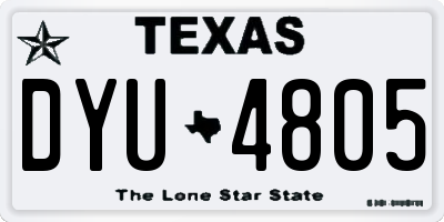 TX license plate DYU4805