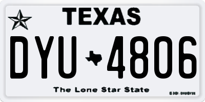 TX license plate DYU4806