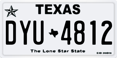 TX license plate DYU4812