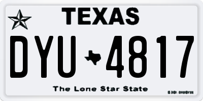 TX license plate DYU4817
