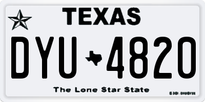 TX license plate DYU4820