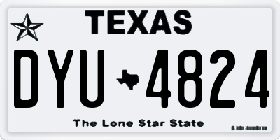 TX license plate DYU4824