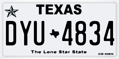 TX license plate DYU4834