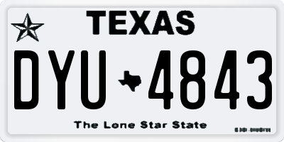 TX license plate DYU4843