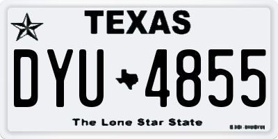 TX license plate DYU4855