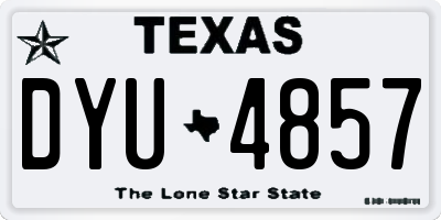 TX license plate DYU4857