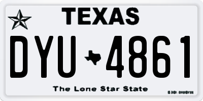 TX license plate DYU4861