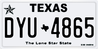 TX license plate DYU4865
