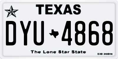 TX license plate DYU4868