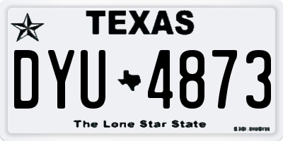 TX license plate DYU4873