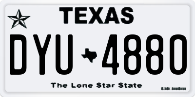 TX license plate DYU4880