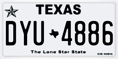 TX license plate DYU4886