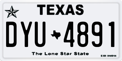 TX license plate DYU4891