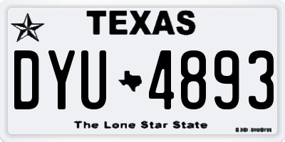 TX license plate DYU4893
