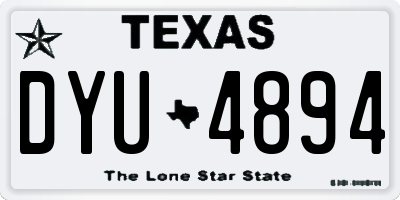 TX license plate DYU4894