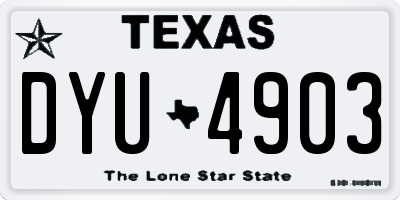 TX license plate DYU4903