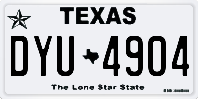 TX license plate DYU4904