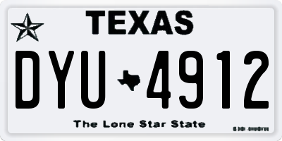 TX license plate DYU4912