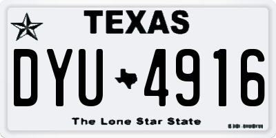 TX license plate DYU4916