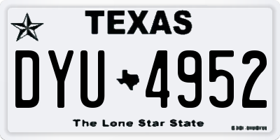 TX license plate DYU4952