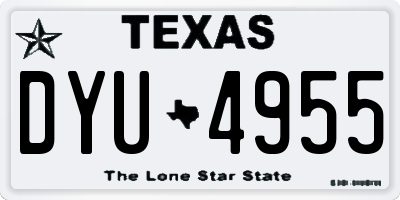 TX license plate DYU4955