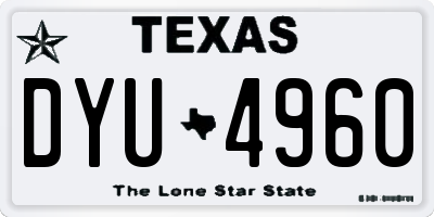 TX license plate DYU4960