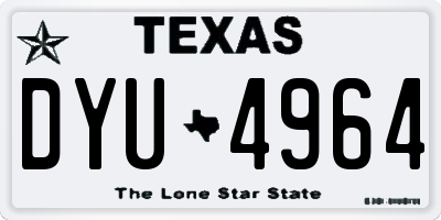 TX license plate DYU4964