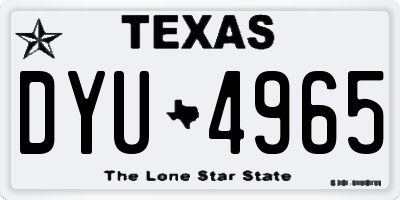 TX license plate DYU4965