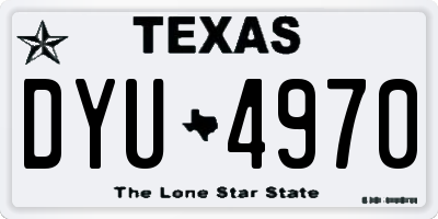 TX license plate DYU4970