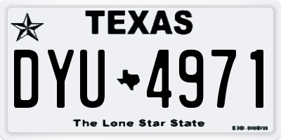 TX license plate DYU4971