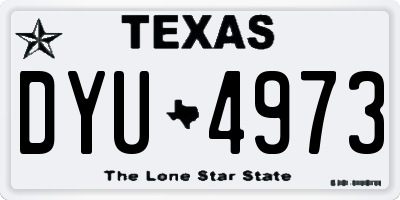 TX license plate DYU4973