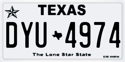 TX license plate DYU4974