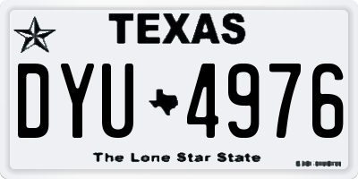 TX license plate DYU4976