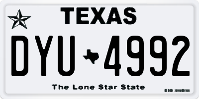 TX license plate DYU4992