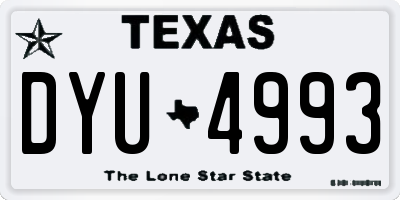 TX license plate DYU4993